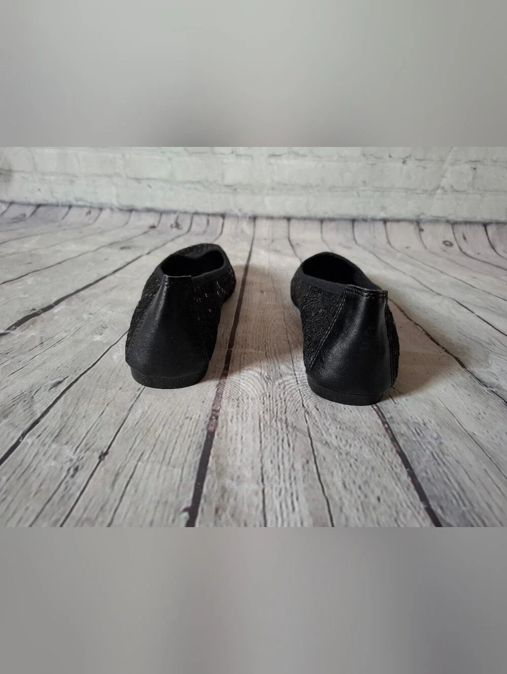 NIB Finiwor Black Mesh Ballet Flats Shoes - Size 9